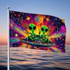 1pc Vibrant Alien Space Car Flag - Beautiful Polyester Outdoor Decor, Ideal for Gardens And Yards, Perfect for Home And Garden Enthusiasts, Space-Them
