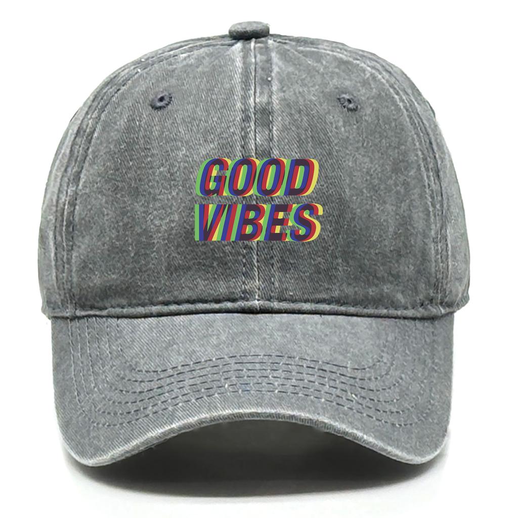 Unisex Baseball Caps "GOOD VIBES" Trucker Cap Casual Fashion Adjustable Baseball Hat Ideal Choice For Gifts One Size Fits All