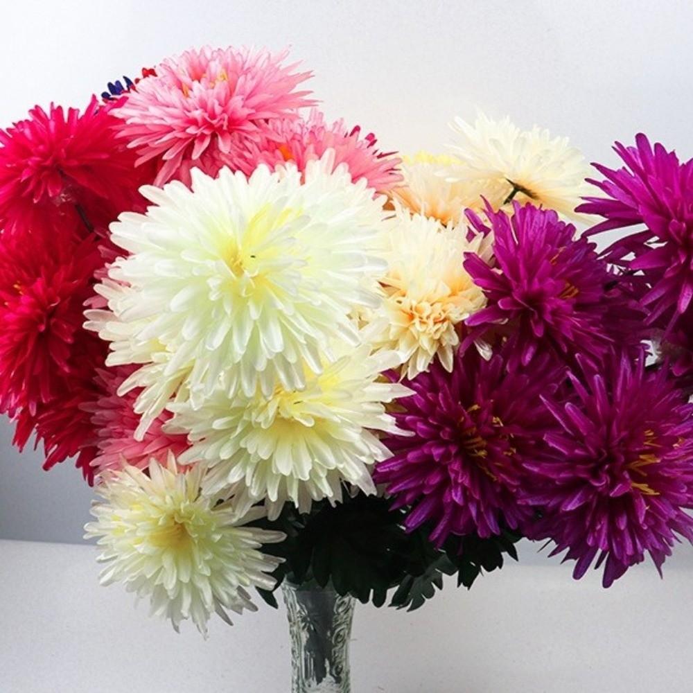 Silk Chrysanthemum Bouquet 7Head Fake Flowers High Quality Simulation Flowers Cemetery