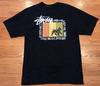 Stussy Rasta Shirt Size L Double Sided Black Positive Vibes Only Lion Unisex T-Shirt