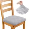1 Pc Stretch Jacquard Dining Room Chair Seat Covers Removable Washable Elastic Upholstered Dining Chair Cushion Slipcover