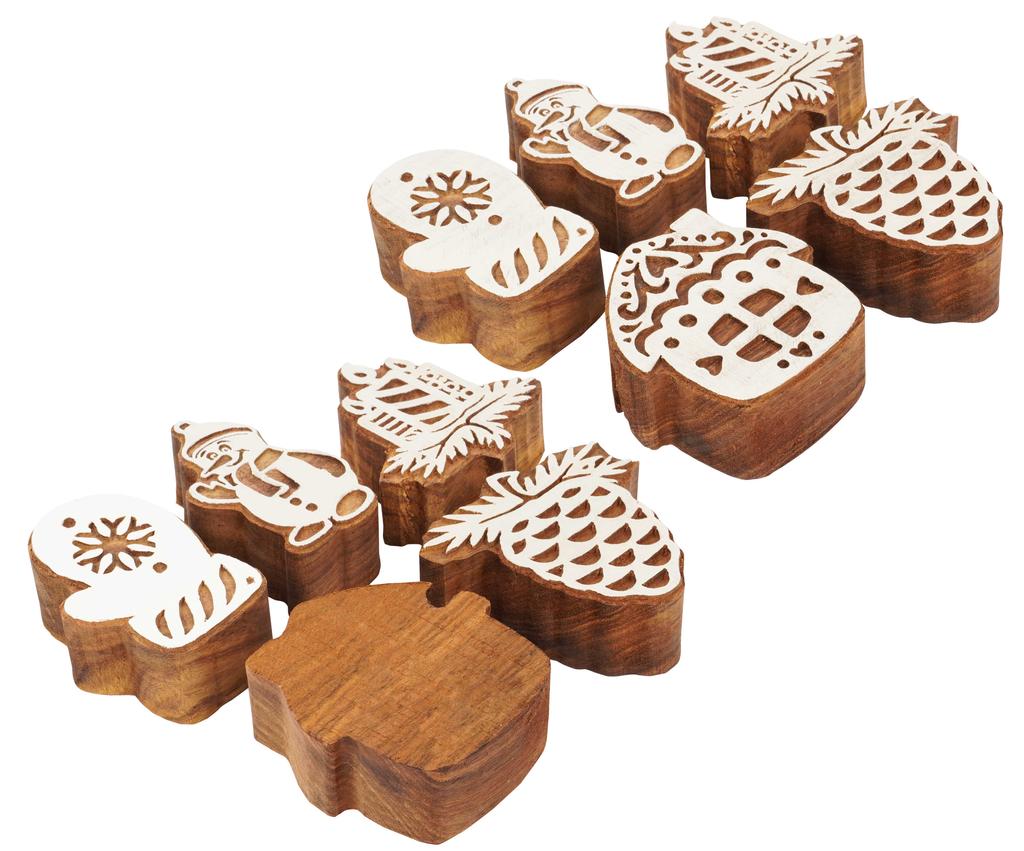 IBA Indianbeautifulart Текстильный печатный блок Зимняя тема Ручная резьба по дереву Печать на деревянном блоке Текстиль