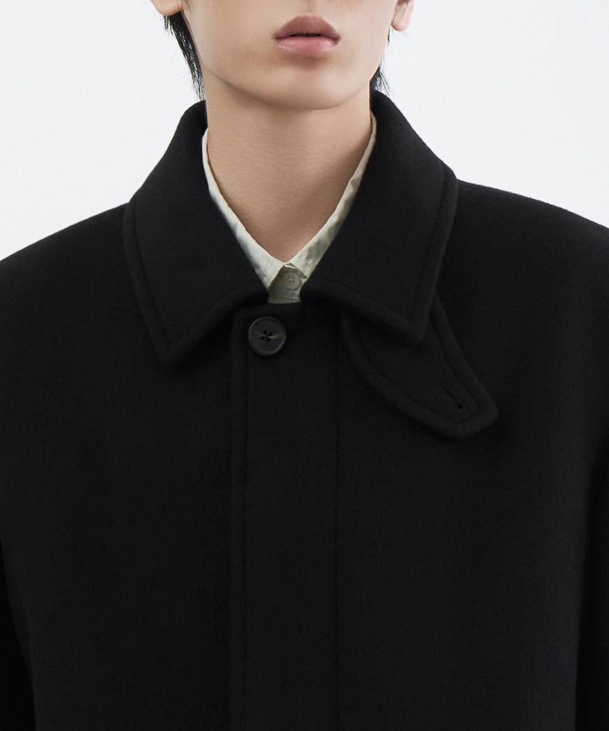 Musinsa Standard Cashmere Blend Over-Shoulder Balmacaan Coat [Black]