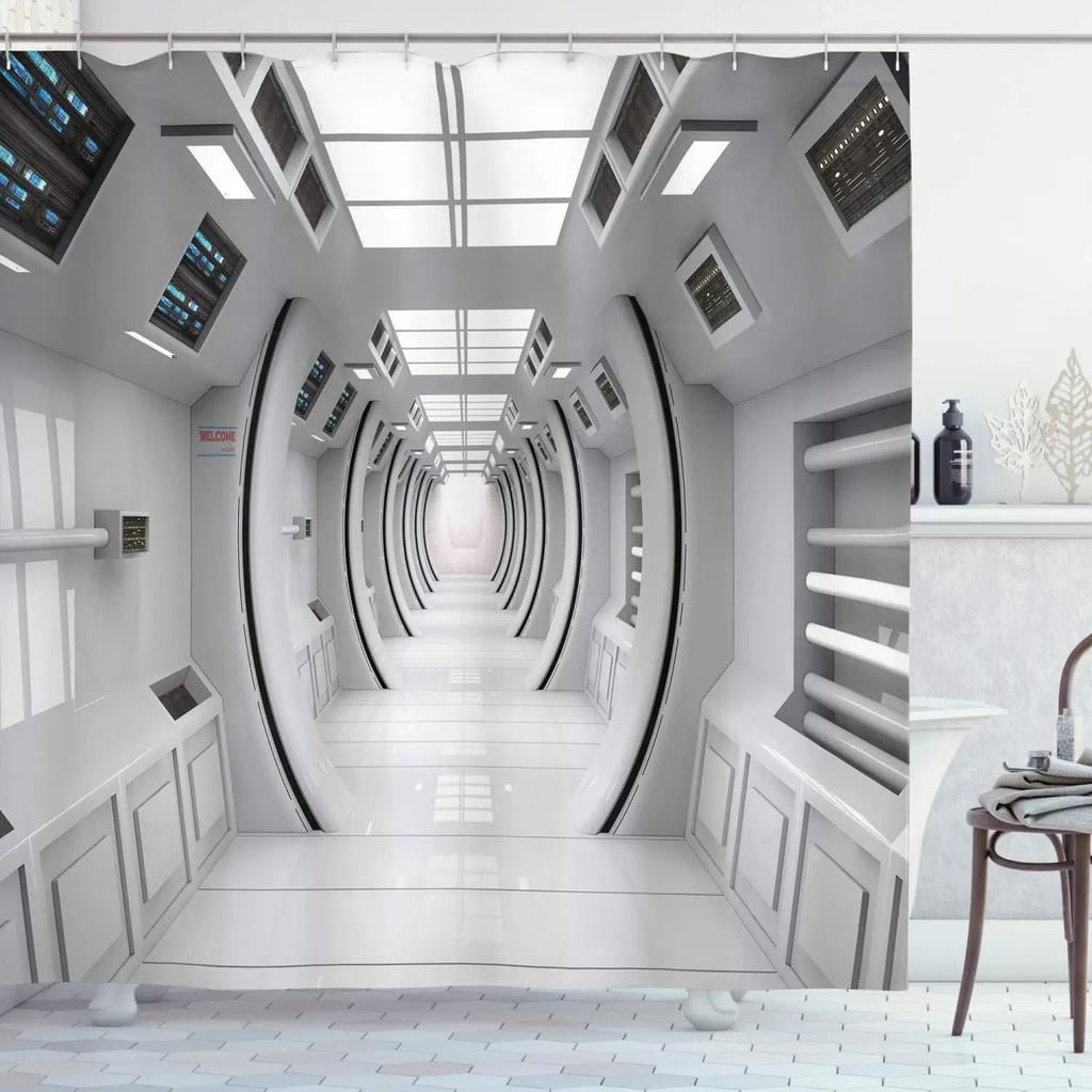 Занавеска для душа из ткани «Карбонит» от Factory Han Solo, мягкий полиэстер, серый комплект штор для ванной комнаты, аксессуар для домашнего декора с крючками