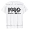 Vintage Legends Born In 1980 44 Years Old T Shirt Unisex Cotton Tshirt Birthday Retro Anniversary Tees Top Streetwear Tshirts
