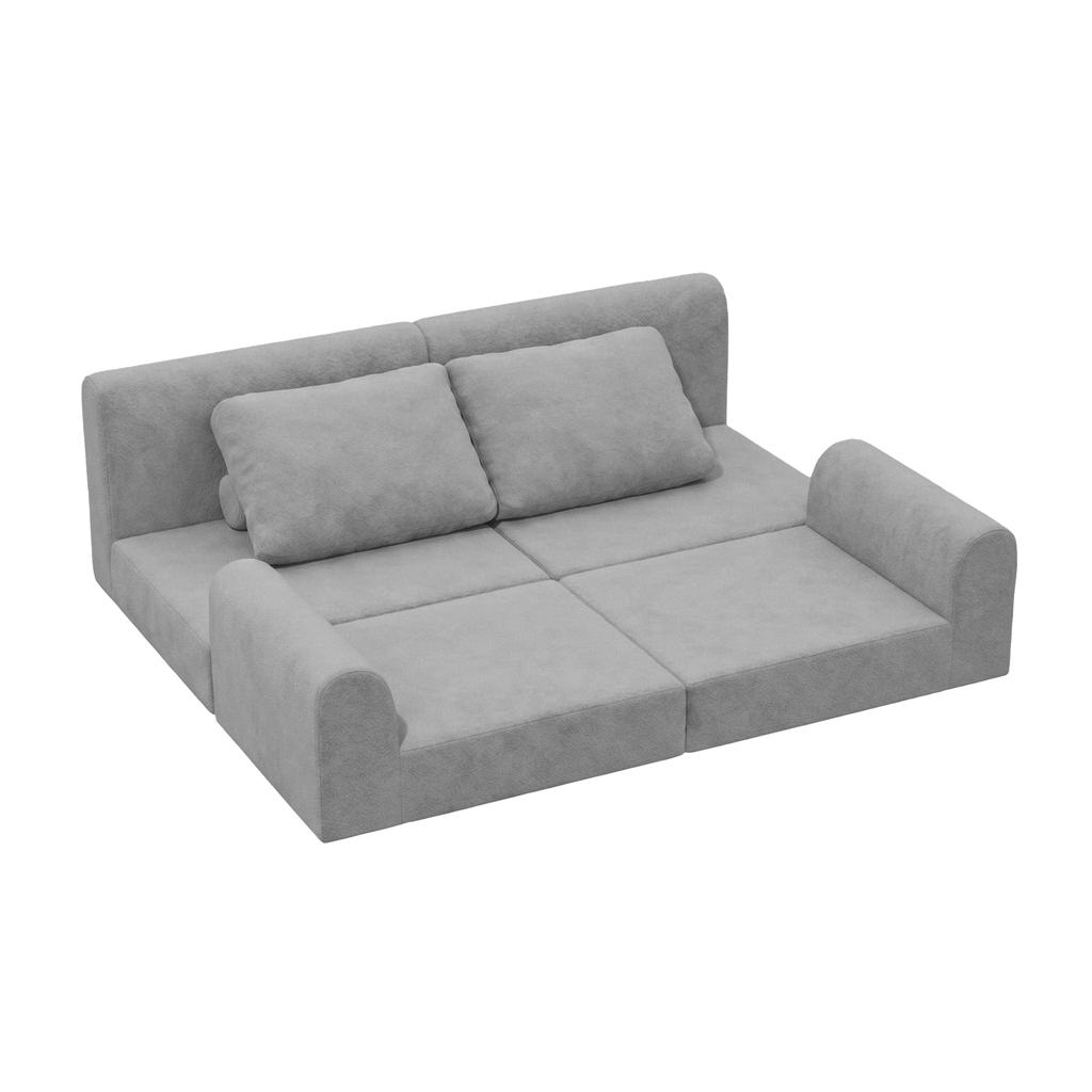 Convertible Folding Sofa Bed, Sleeper Chair with Memory Foam and Back Support – Futon Couch for Living Room, Bedroom, or Small Spaces gray