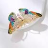 Women Brooch Retro Butterfly Shape Rhinestone Decor Anti-slip Wear-resistant Suit Coat Collar Hat Scarf Decoration Clothes