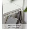 Yamazaki Extendable Over-the-Trash Can Rack, White, Approx. W42.5~76 x D42.5 x H90cm, Tower Kitchen Rack with Hooks, 5326