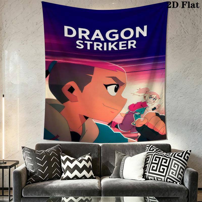 Dragon Striker Wall Hanging Printed Fabric Blanket Decorative Tapestries for Bedroom Living Room Home Decor