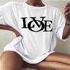 LOVE Oversized T-Shirt Love Funny Summer Style Loose Tees Women Fashion Casual 100% Cotton Aesthetic Top