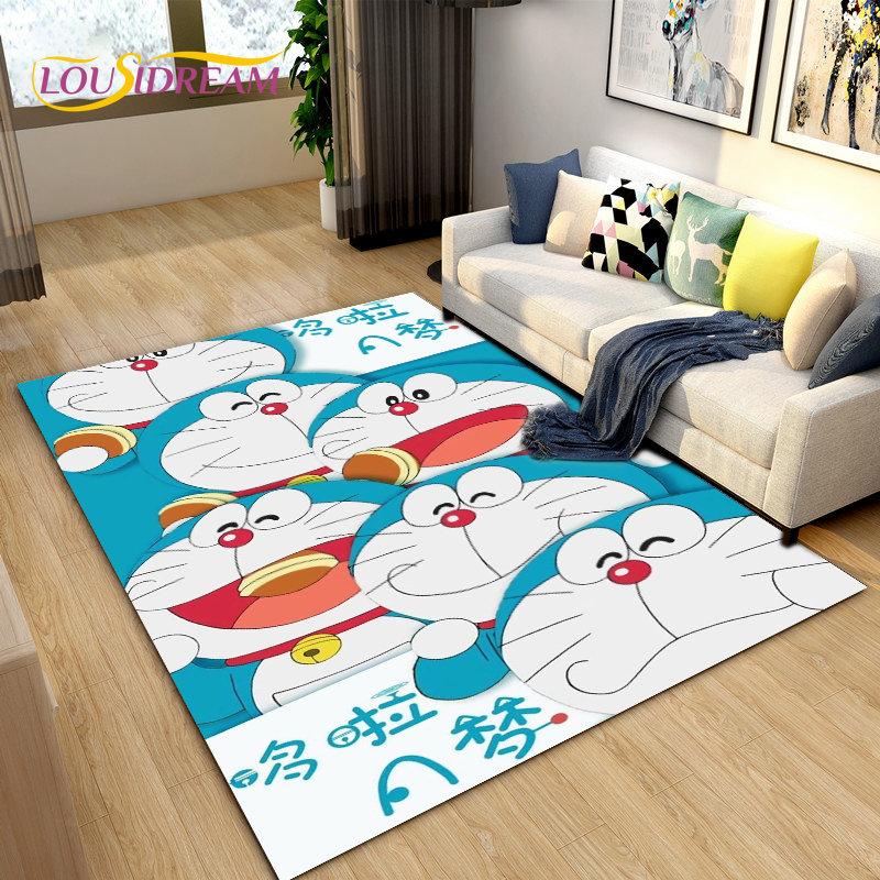 Doraemon Japanese Anime Cartoon Area Rug,Carpet Rug for Living Room Bedroom Sofa Doormat Decoration, Kid Play Non-slip Floor Mat