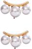 VIRINA Earrings Pearl Office White Pearl Earrings Simple Binaural Set Crescent Pearl Earrings Gold [VIRINA] Women's