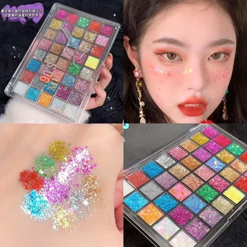 Forty-color Eyeshadow Disc Sequins Pearlescent Matte Glitter Stage Makeup Cosmetics Eyeshadow Disc