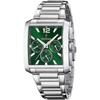 Часы - Festina - F20635/3 - Прямоугольные 38*37мм - Зеленый циферблат - Водонепроницаемые 50м