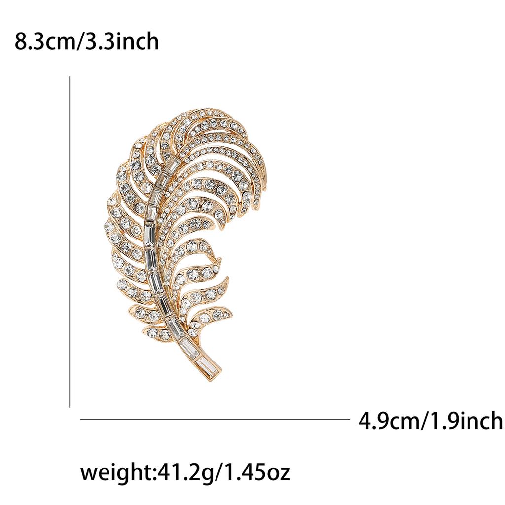 Тяжелая промышленность сплав горный хрусталь большая брошь в виде пера высокого класса модная женская одежда корсаж ювелирные изделия булавка