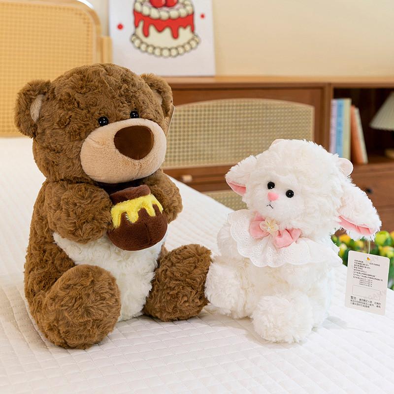 Plush Sheep White Toy Dolls Room Decoration Ornaments Children Gift Christmas