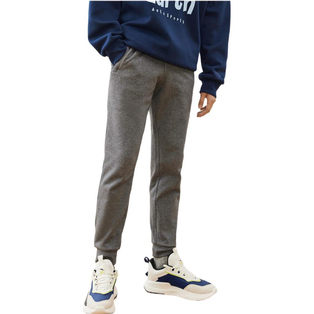 Anta Спортивные брюки мужские с флисовой подкладкой и однотонным принтом букв, серые 152241329N-2