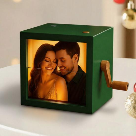 Yousheng Индивидуальная фото-раскладушка Ручная анимационная книжка-раскладушка с фото Картинная коробка со светом Персонализированная фото-раскладушка Рамка Машина для анимации Подарки на Рождество