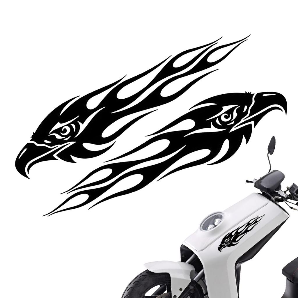 Patonde Eagle Motorcycle Stickers, Motorcycle Eagle Decals - 2 Motorcycle Stickers - Flame Eagle