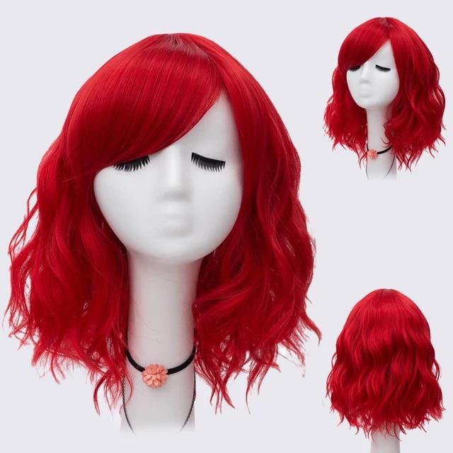 Short Bob Cosplay Wig for Women Synthetic Green Hair New Style Natural Supple Summer Heat Resistant Wig With Side Bangs