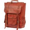 Brown Leather Backpack For Men Vintage Easy Open Push Lock Genuine Leather Backpack for Men/women Leather Laptop Backpack