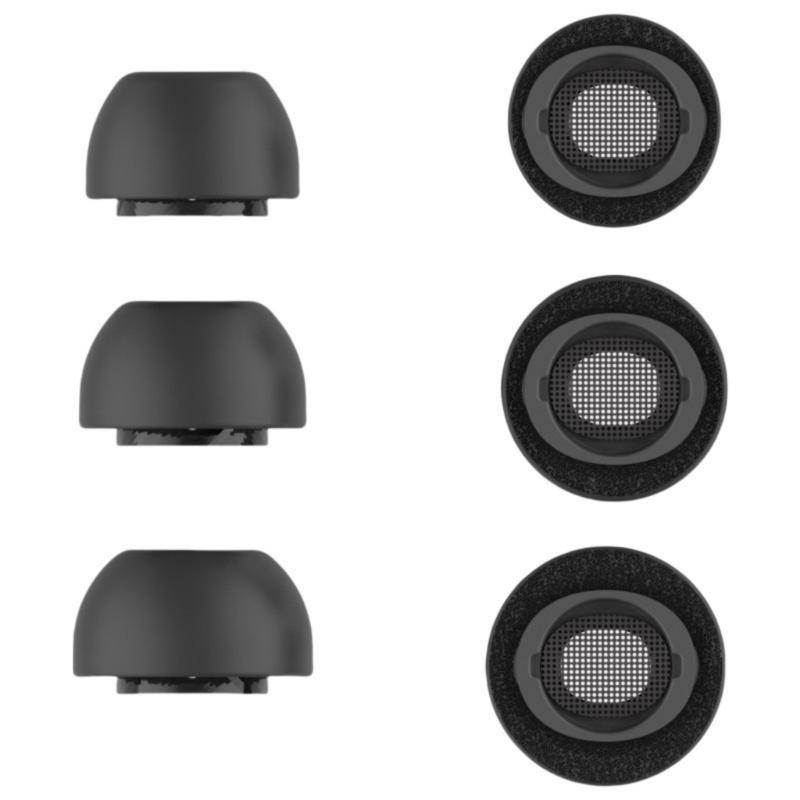 2 пары удобных амбушюр из пены с эффектом памяти для надежной посадки и шумоподавления для пользователей Buds 3Pro. Повышают стабильность.