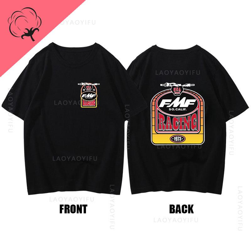 Hot Sale FMF Racing Exhaust Ama Motocross Tee Round Neck Fashion Clothing Short Sleeves Summer Mens Cool Top 100Cotton T Shirt