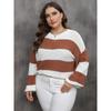 Женский свитер-пуловер с яркими полосками, осень/зима