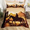 Western Decor Duvet Cover Retro Cowboy Style Bedding Set Wild West Themed Comforter Cover for Boys Teens Men Bedspread Cover
