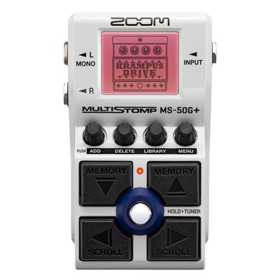 Педаль Zoom Multi Stomp белого цвета, оснащена IR 102 типами гитарных эффектов MS-50G+ многослойная
