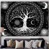 Tree Of Life Tapestry Trippy Mandala Sun And Moon Star Aesthetic Wall Tapestries Psychedelic Kawaii Home Room Decor Beach Towel