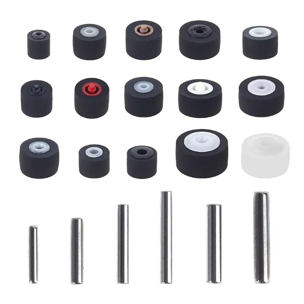 5Pcs Plastic Cassette Pressure Roller Multi Specification Rubber Belt Pulley Wheel With Axis Design Tape Recorder Pinroller