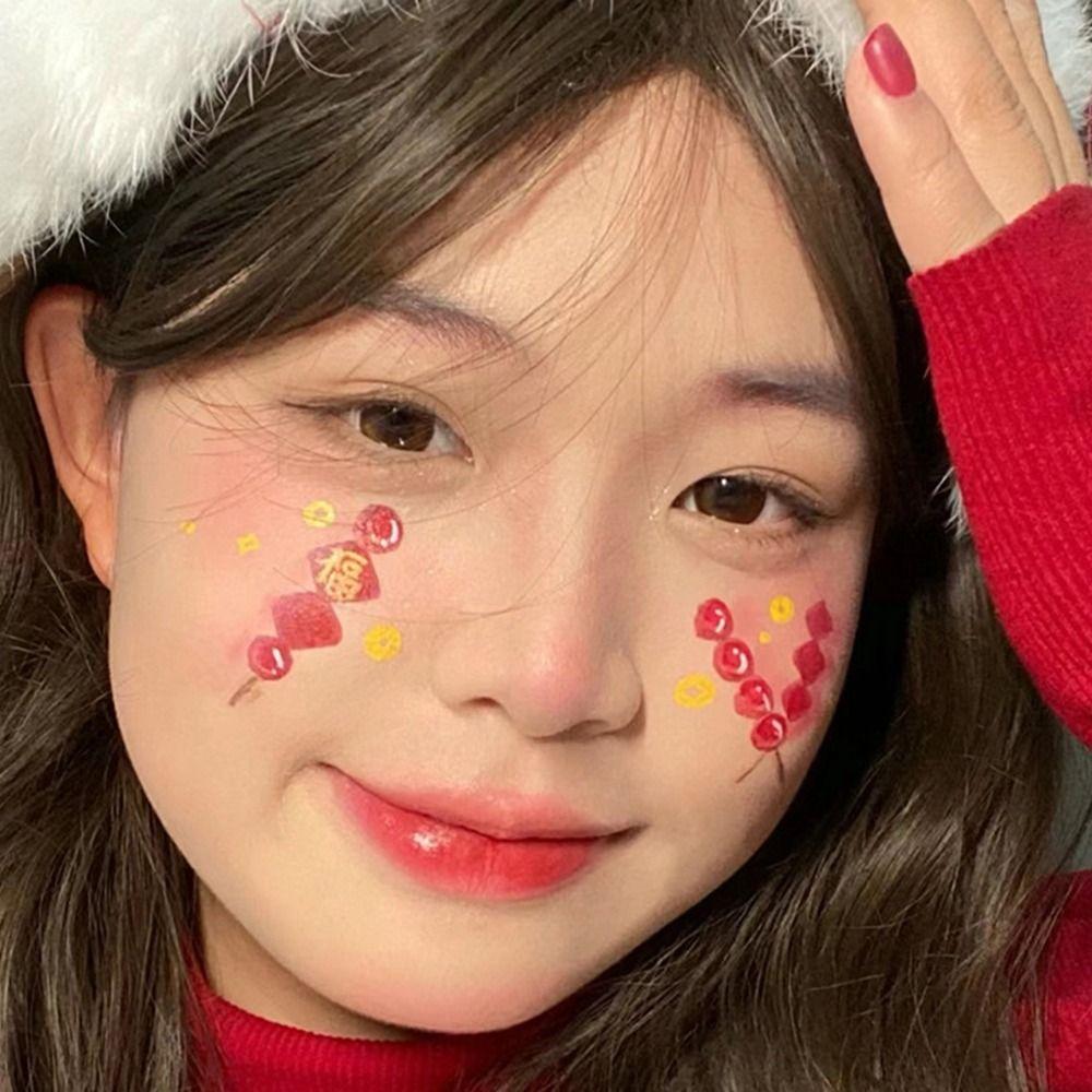 Face Tattoo Eye Makeup Decal New Years Beauty Beauty Sticker Cute Face Stickers Makeup Stickers