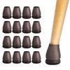 16-Pack Chair Leg Covers, 15mm-20mm, for Small, Thin Legs, Compatible with Sloping Chairs, Brown