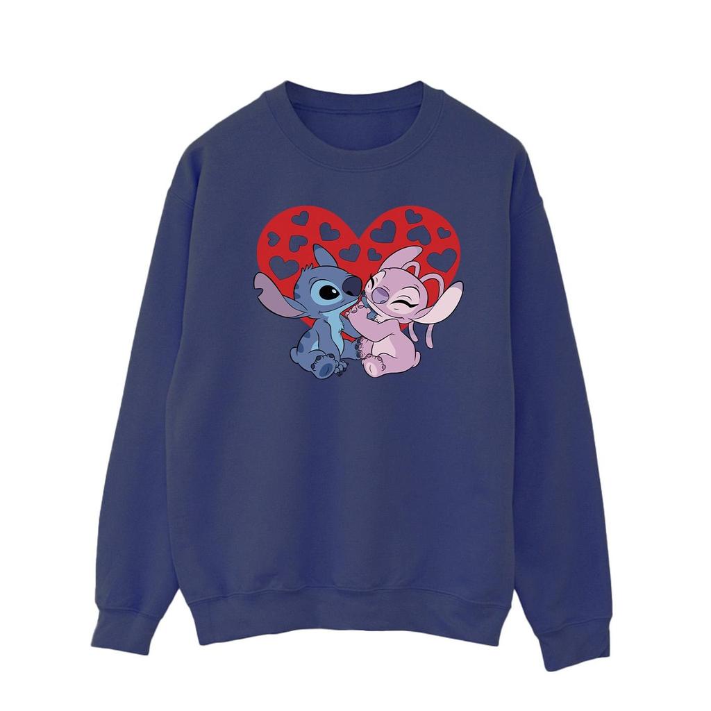 Disney Mens Lilo & Stitch Hearts Sweatshirt