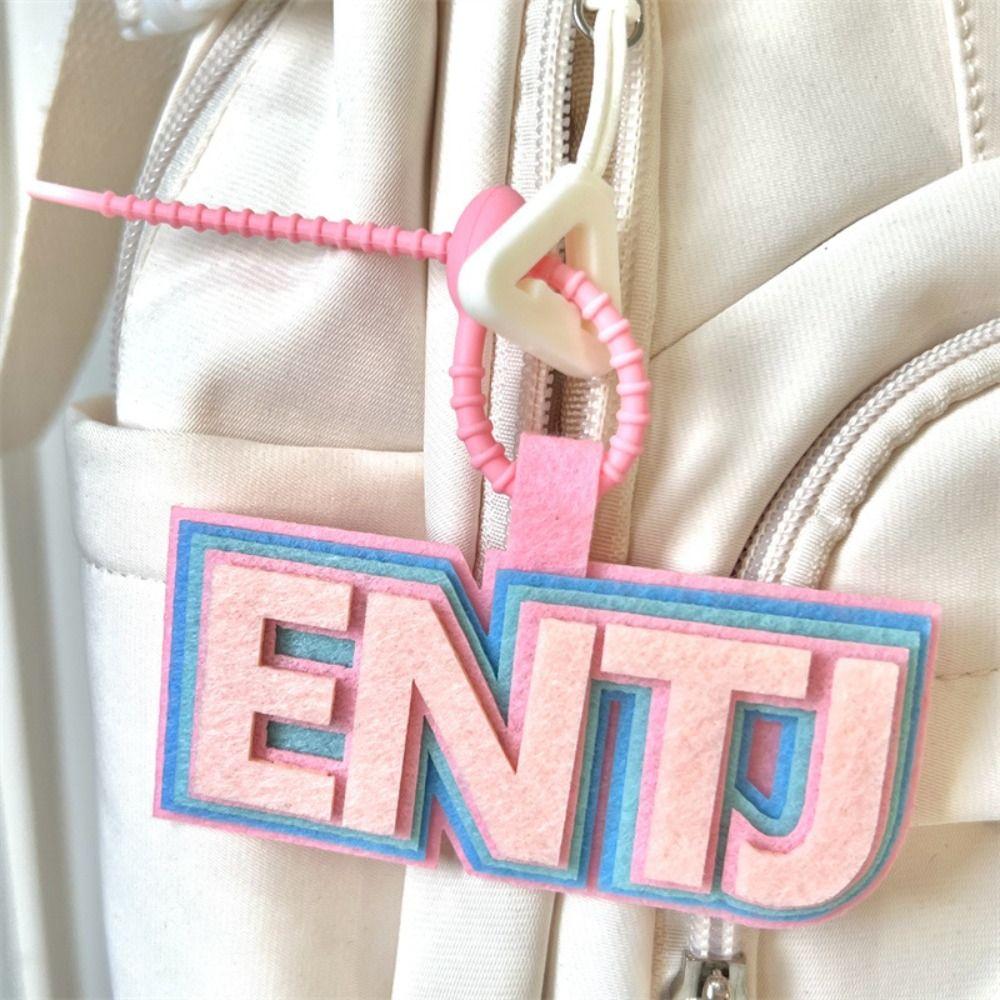 Letter MBTI Key Chain Korean Style 16 Type Personality Key Chain Non-woven Pendant Decoration