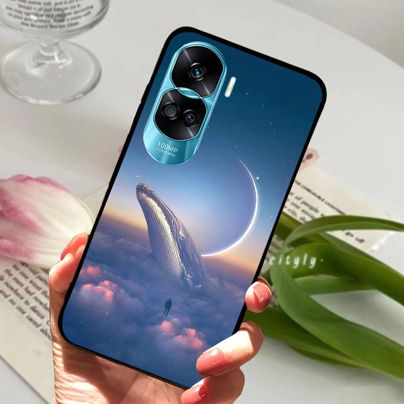 Чехол для Honor 90 Lite Honor90 Pro 5G Силиконовый Мягкий Покрашенный Черный Бампер Funda Coque для HONOR 90 Pro 90Lite Защитный Чехол