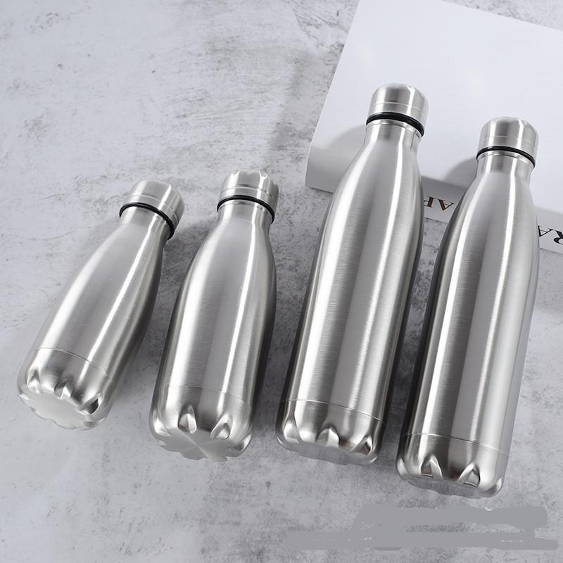 Stainless Steel Water Bottle 1 Liter Drink Bottle for Sport Travel Cups 500 750 1000ml Water Bottles Coke Bottle KTY
