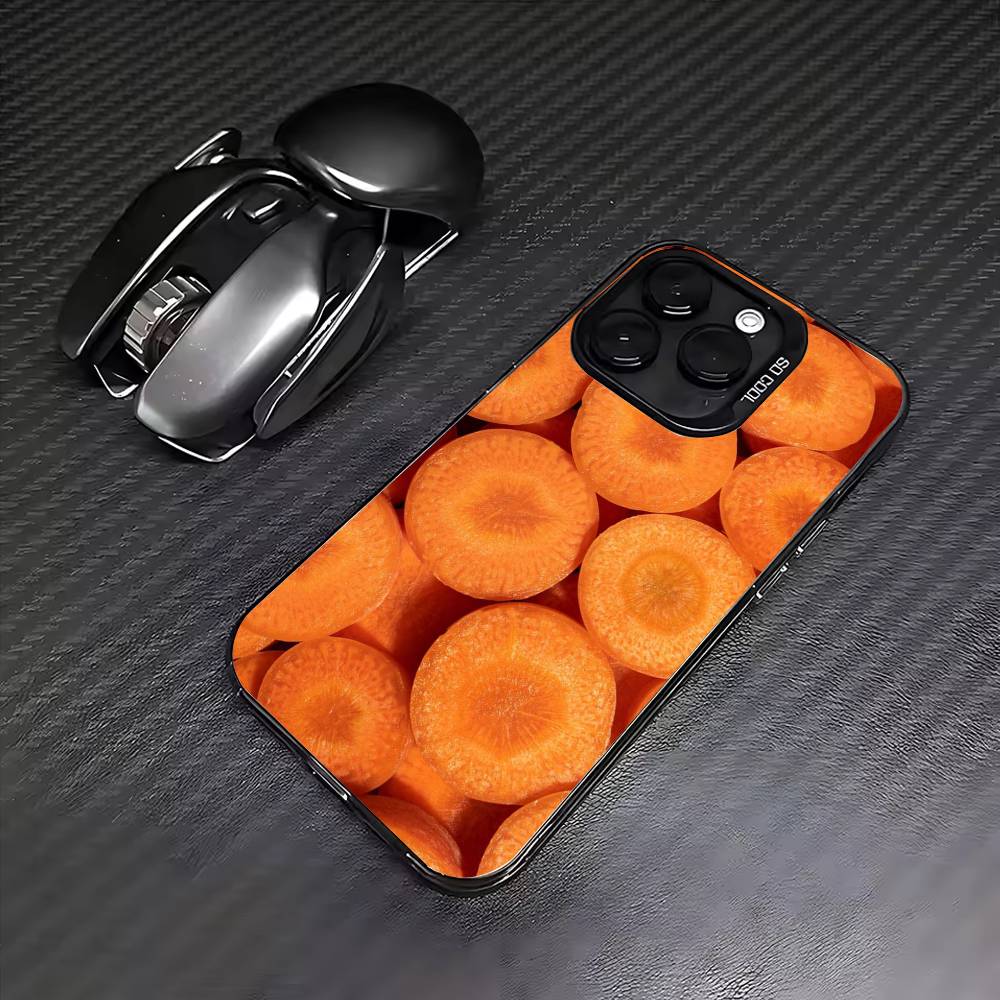 Чехол для телефона с рисунком из свежих фруктов и овощей Для iPhone17,16,15,14,13,12,11 Plus,Pro Max Цветной Посеребренный Внутренний Чехол