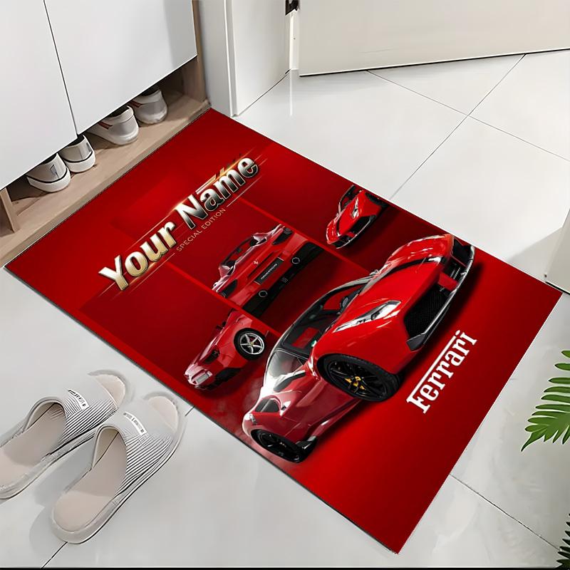 Ferrari Club (5) Rug Suitable For Spaces Such As Bedrooms And Entryways Features A Non Slip Backing An Ideal Choice For A Gift