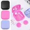 Fashion Colorful Lovely Travel with Mirror Mini Square Contact Lens Case Contact Lenses Box