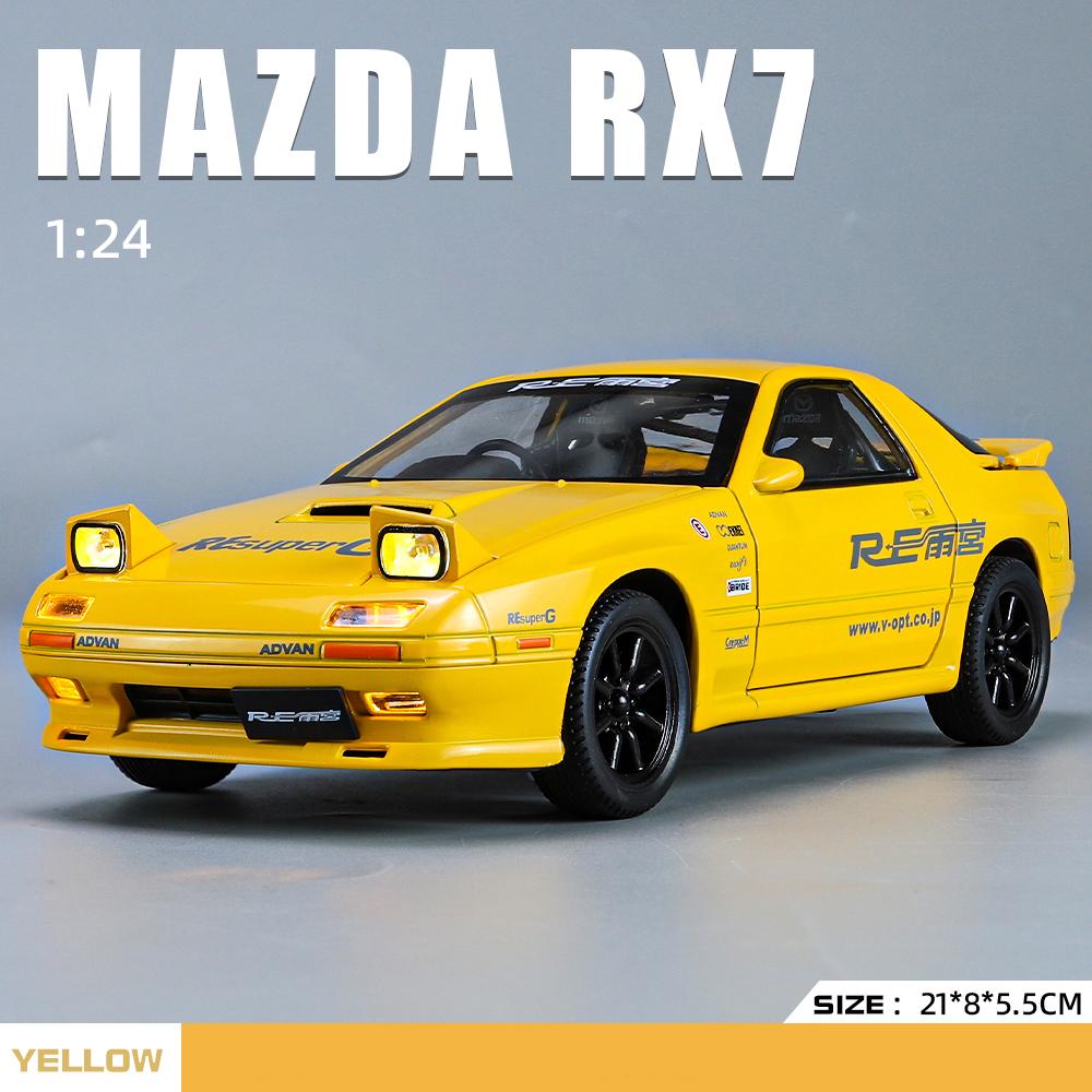 1:24 Mazda RX7 RX-7 Супер Спортивный Автомобиль Звук и Свет Инерционный Механизм Коллекция Украшения Моделирование Литая Модель Машины Литье Детская Игрушка Подарок Мальчику