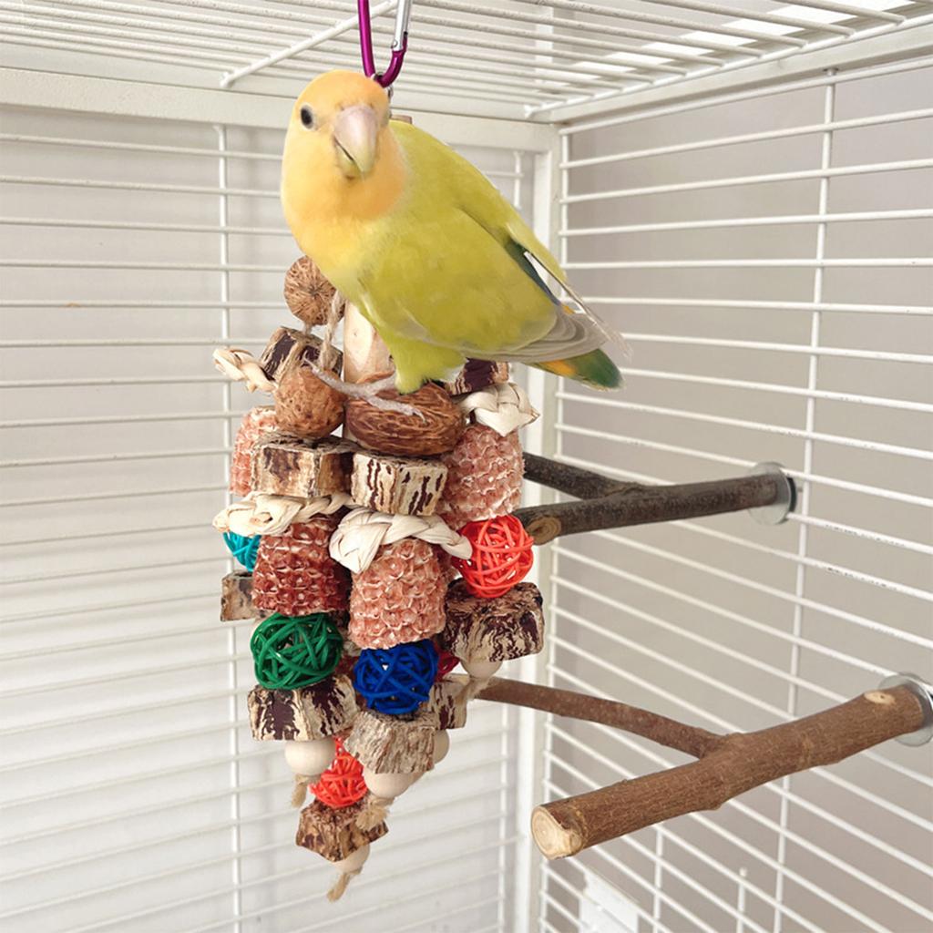 Интерактивная игрушка для ухода за молярами у птиц способствует уходу за клювами и обеспечивает длительное развлечение Игрушка для ухода за молярами у птиц из ротанга