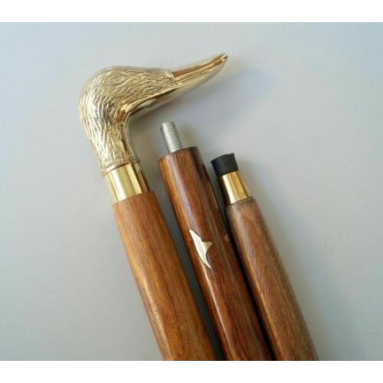 Старинная Дизайнерская Латунная Ручка Утка Деревянная Трость Трость Античный Стиль Подарок