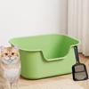 Лоток для кошачьего туалета с открытым дизайном и приподнятыми краями, контейнер для помещений, песочница