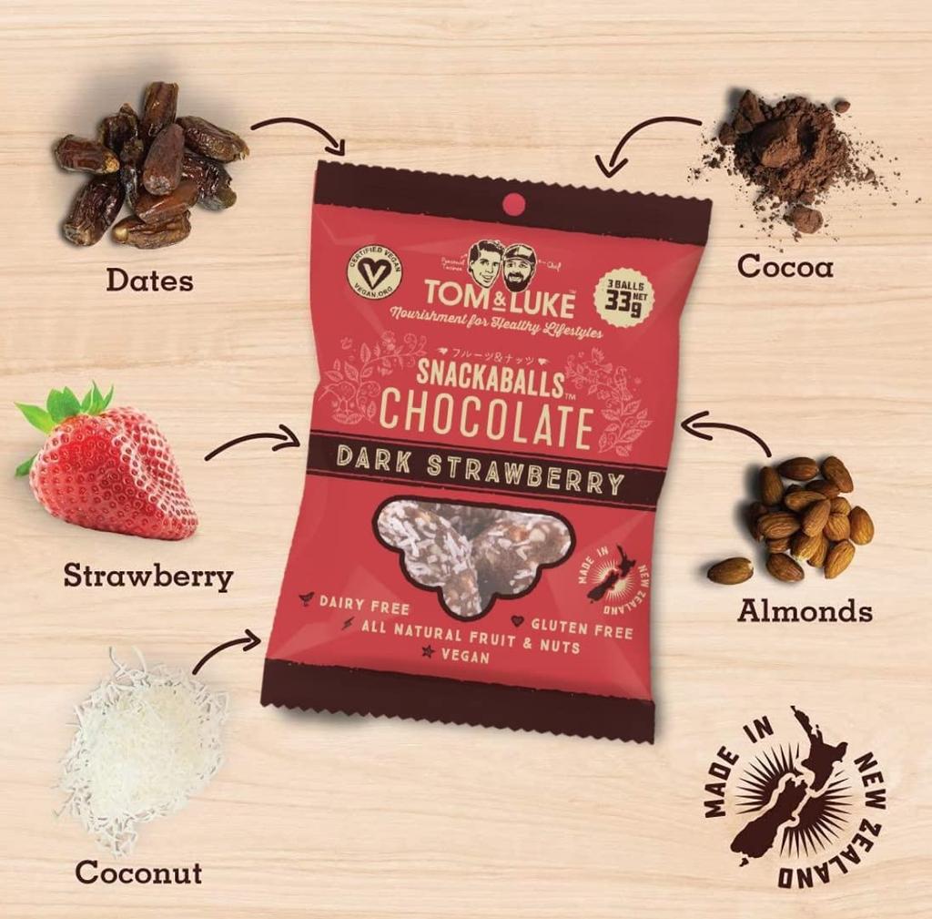 Tom & Luke Cookie Time Japan Закусочные шарики Tom & Luke 2 вида, ассорти в коробке (4 пакетика оригинального темного и темного клубничного) 1 коробка