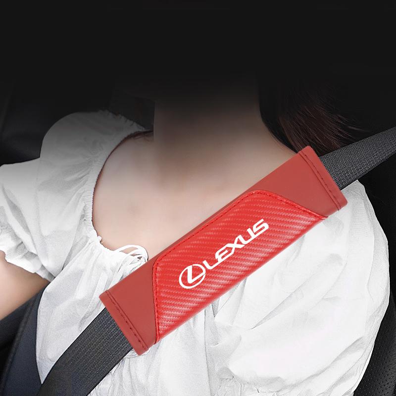 AARW1 Car Seat Belt Shoulder Cover Carbon Fiber Protective Pad For Lexus F SPORT ES RX NX LS UX LM LX GX LC RZ IS CT GS RC HS SC LXB