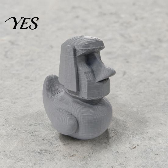 Retro Texture Decoration 3D Printed Moai Duck Statue, Easter Island Stone Head Figurine, Statue Design Funny Desk Decor for Office Shelf, Creative