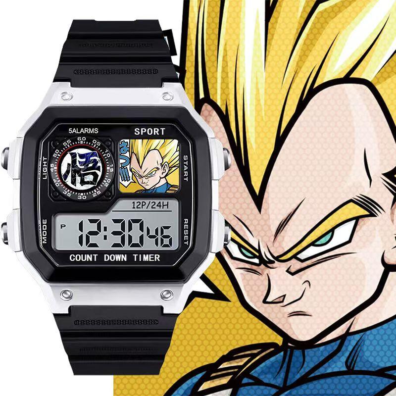 Электронные часы Dragon Ball Наручные часы Подарки на день рождения Аниме Гоку Супер Сайян Водонепроницаемые электронные часы Игрушки для детей