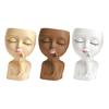 Face Planter Pot with Drainage Hole Resin 3D Women Head Figurine Flowerpot Indoor Outdoor Plants Container Home Balcony Garden Decoration